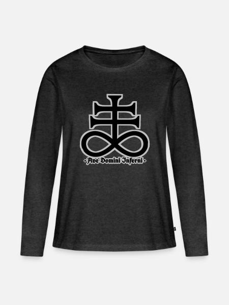 Leviathan Kreuz - Frauen Premium Bio Langarmshirt - Anthrazit meliert