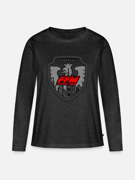 Frankfurt FFM - Frauen Premium Bio Langarmshirt - Anthrazit meliert