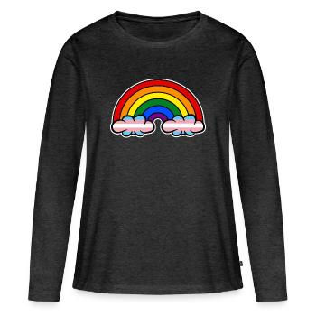 arc-en-ciel LGBT sexualité homosexuelle transgenre - T-shirt manches longues Premium bio Femme - anthracite chiné - Devant - Julia (174cm)