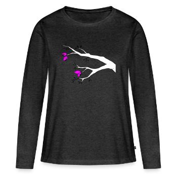 Bud - Women's Premium Organic Long Sleeve Shirt - heather anthracite - Front - Julia (174cm)