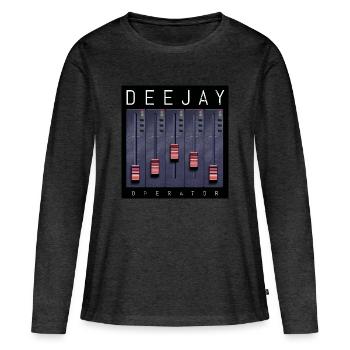 Deejay Operator Fader-Design - Frauen Premium Bio Langarmshirt - Anthrazit meliert - Vorne - Julia (174cm)