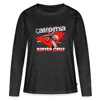 Santa Cruz Californie Surf - T-shirt manches longues Premium bio Femme - anthracite chiné - Devant - Julia (174cm)