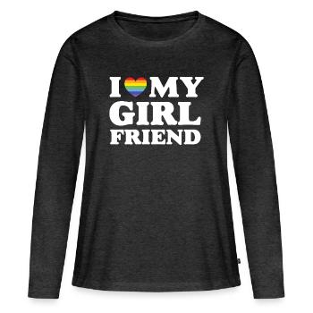 I Love My Girlfriend - LGBTQ - Women's Premium Organic Long Sleeve Shirt - heather anthracite - Front - Julia (174cm)