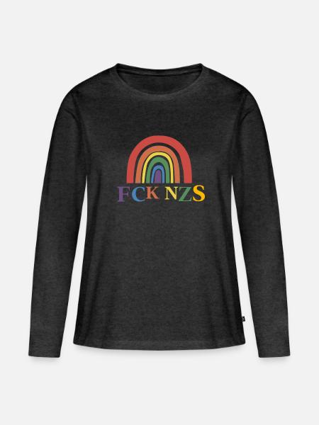 FCK NZS - Frauen Premium Bio Langarmshirt - Anthrazit meliert