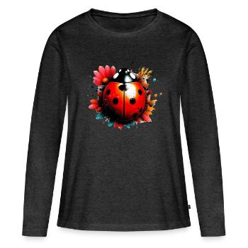 Ladybird - Women's Premium Organic Long Sleeve Shirt - heather anthracite - Front - Julia (174cm)