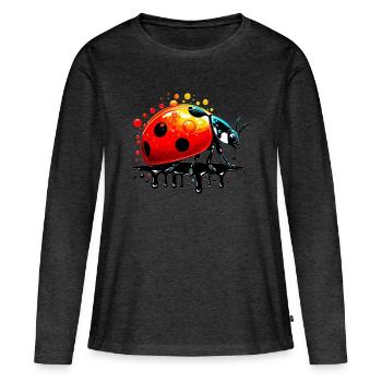 Ladybird - Women's Premium Organic Long Sleeve Shirt - heather anthracite - Front - Julia (174cm)
