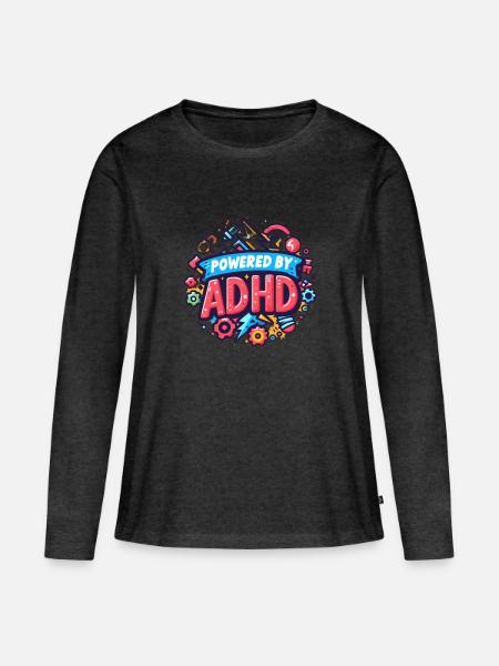 ADHS - Frauen Premium Bio Langarmshirt - Anthrazit meliert