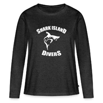 SHARK ISLAND DIVERS - T-shirt manches longues Premium bio Femme - anthracite chiné - Devant - Julia (174cm)