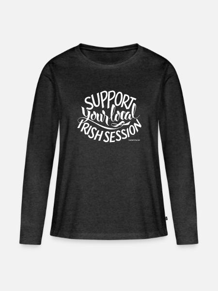 supportyourlocalirishsession3_BLANC - Frauen Premium Bio Langarmshirt - Anthrazit meliert