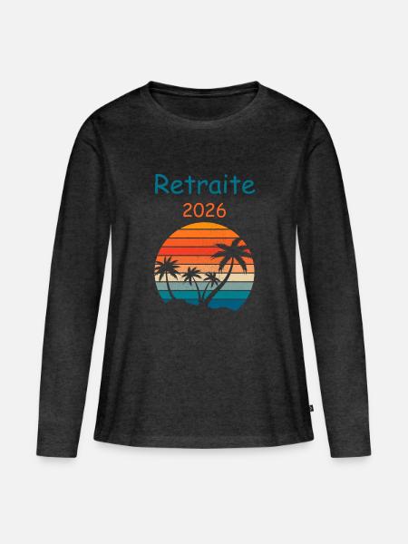 Tropischer Rückzug 2026 - Frauen Premium Bio Langarmshirt - Anthrazit meliert