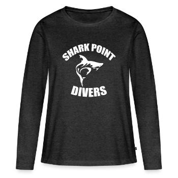 Plongeurs de Shark Point - T-shirt manches longues Premium bio Femme - anthracite chiné - Devant - Julia (174cm)