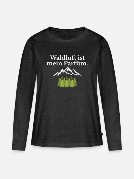 Waldluft ist mein Parfüm - Frauen Premium Bio Langarmshirt - Anthrazit meliert