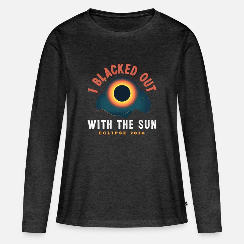 Solar eclipse 2026, August 12 - Women's Premium Organic Long Sleeve Shirt - heather anthracite