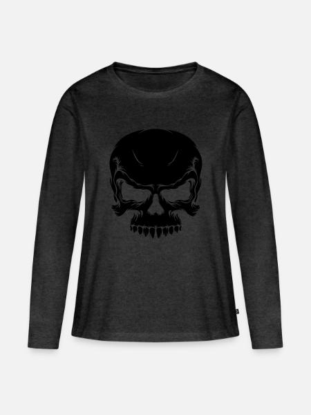 blutfleck - blood - blut - Frauen Premium Bio Langarmshirt - Anthrazit meliert