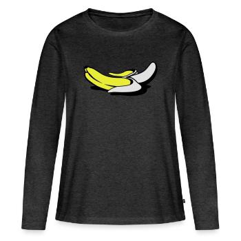 Nackte Banane - Frauen Premium Bio Langarmshirt - Anthrazit meliert - Vorne - Julia (174cm)
