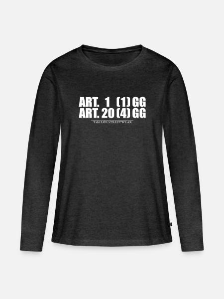 Artikel 1& Artikel 20 - Frauen Premium Bio Langarmshirt - Anthrazit meliert