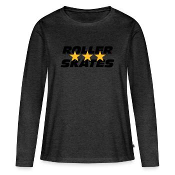 Roller Skates - T-shirt manches longues Premium bio Femme - anthracite chiné - Devant - Julia (174cm)