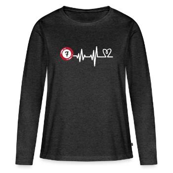 Billard Billardkugel - Frauen Premium Bio Langarmshirt - Anthrazit meliert - Vorne - Julia (174cm)