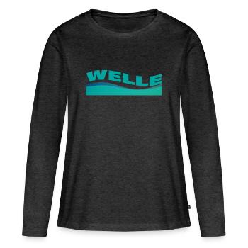 VAGUE - T-shirt manches longues Premium bio Femme - anthracite chiné - Devant - Julia (174cm)