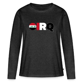 Irak - T-shirt manches longues Premium bio Femme - anthracite chiné - Devant - Julia (174cm)