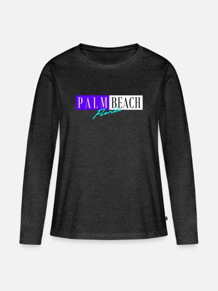 Palm Beach Florida - Frauen Premium Bio Langarmshirt - Anthrazit meliert