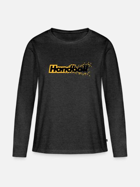 Handball - Frauen Premium Bio Langarmshirt - Anthrazit meliert