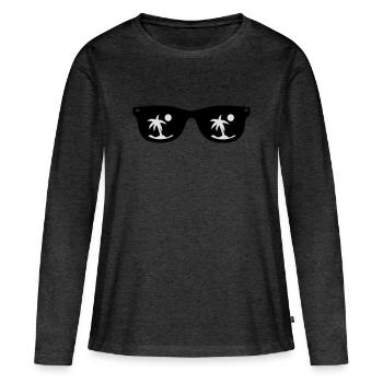 Sonnenbrille - Frauen Premium Bio Langarmshirt - Anthrazit meliert - Vorne - Julia (174cm)