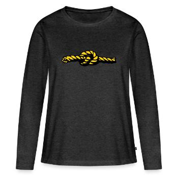 Knoten - Frauen Premium Bio Langarmshirt - Anthrazit meliert - Vorne - Julia (174cm)