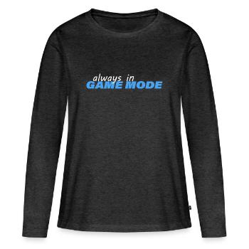 TOUJOURS EN MODE JEU - T-shirt manches longues Premium bio Femme - anthracite chiné - Devant - Julia (174cm)