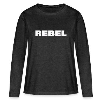 Rebel - Women's Premium Organic Long Sleeve Shirt - heather anthracite - Front - Julia (174cm)