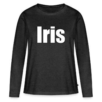 Iris - T-shirt manches longues Premium bio Femme - anthracite chiné - Devant - Julia (174cm)