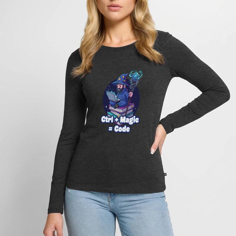 Assistant Ctrl Magic Code T-shirt manches longues Premium bio Femme