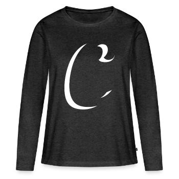 Abstraktes Farbenspiel auf Leinwand - Frauen Premium Bio Langarmshirt - Anthrazit meliert - Vorne - Julia (174cm)