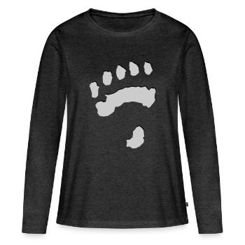 Polar Bear Paw - T-shirt manches longues Premium bio Femme - anthracite chiné - Devant - Julia (174cm)