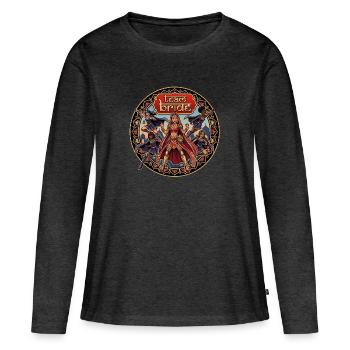 Team Bride Mandala Power - Women's Premium Organic Long Sleeve Shirt - heather anthracite - Front - Julia (174cm)