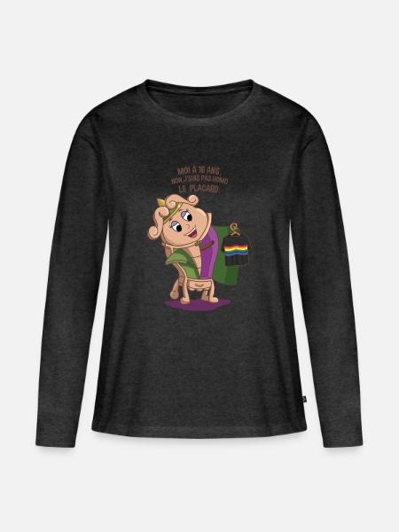 Der Kleiderschrank - Frauen Premium Bio Langarmshirt - Anthrazit meliert
