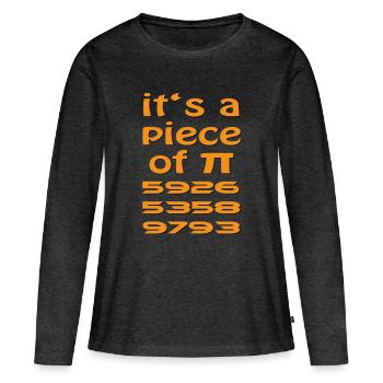Un PI - T-shirt manches longues Premium bio Femme - anthracite chiné - Devant - Julia (174cm)