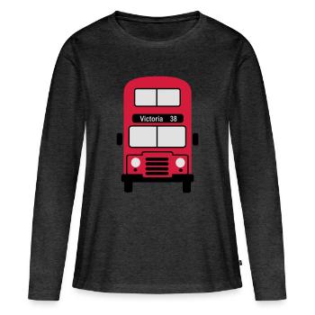 Londres - T-shirt manches longues Premium bio Femme - anthracite chiné - Devant - Julia (174cm)