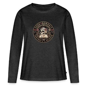 Romance sombre - T-shirt manches longues Premium bio Femme - anthracite chiné - Devant - Julia (174cm)