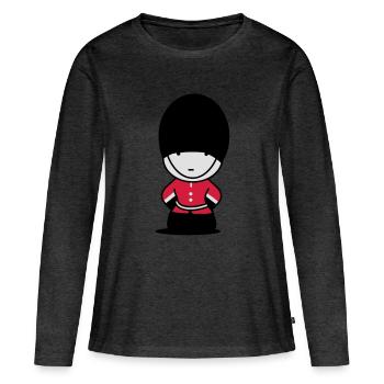 königliche Wache in London - Frauen Premium Bio Langarmshirt - Anthrazit meliert - Vorne - Julia (174cm)