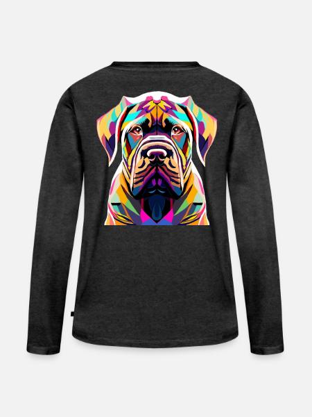 Carne Corso - Frauen Premium Bio Langarmshirt - Anthrazit meliert