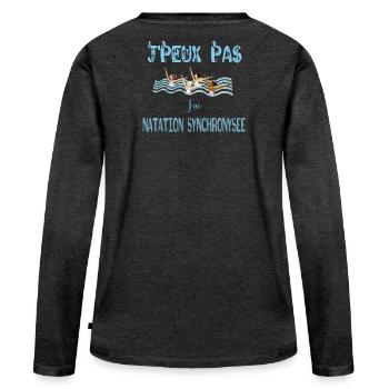 I can't I have synchronized swimming - Women's Premium Organic Long Sleeve Shirt - heather anthracite - Back - Julia (174cm)