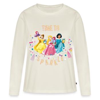 Belle, Aurora & Schneewittchen Time To Sparkle - Frauen Premium Bio Langarmshirt - Naturweiß - Vorne - Julia (174cm)