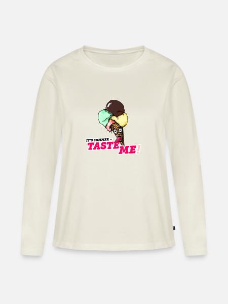 It’s Summer – Taste Me! - Frauen Premium Bio Langarmshirt - Naturweiß