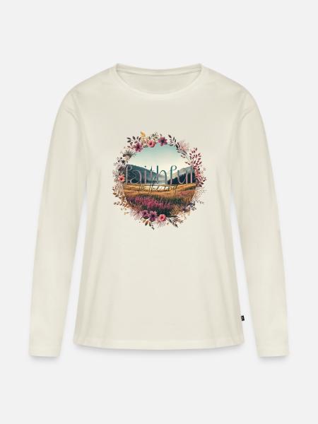 Faithful to the End - Frauen Premium Bio Langarmshirt - Naturweiß