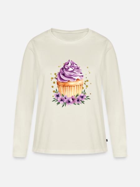 Cupcake - Frauen Premium Bio Langarmshirt - Naturweiß