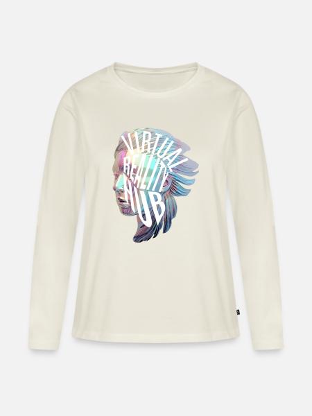 VR Hub - Frauen Premium Bio Langarmshirt - Naturweiß