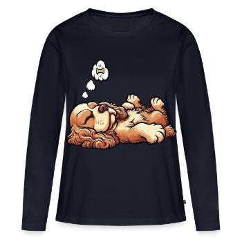 Cocker Spaniel Cockerhund Cocker Spaniel Besitzer - Frauen Premium Bio Langarmshirt - Navy - Vorne - Julia (174cm)