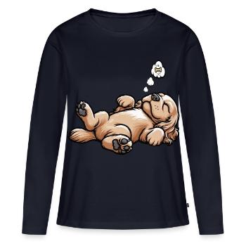 Cocker Spaniel Cockerhund Cocker Spaniel Besitzer - Frauen Premium Bio Langarmshirt - Navy - Vorne - Julia (174cm)