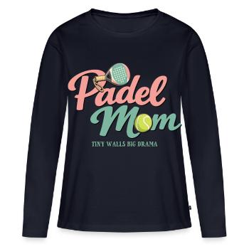 Padel Mom | Padel Mom - Women's Premium Organic Long Sleeve Shirt - navy - Front - Julia (174cm)